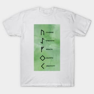 Bind Runes: Courage, Strength, Wealth, Growth, Creativity T-Shirt